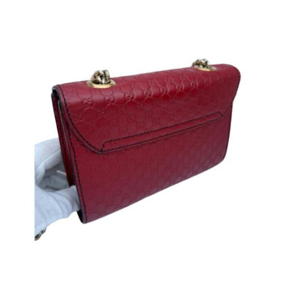 ✨ Gucci Mini Emily Chain Shoulder Bag – Red Microguccissima Leather – Authentic - Picture 6 of 11